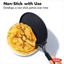 OXO Obsidian Carbon Steel 10" Crepe Pan With Silicone Sleeve -Cutlery Shop cc005102 001 4
