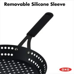 OXO Obsidian Carbon Steel 12" BBQ Frypan With Silicone Sleeve -Cutlery Shop cc005104 001 4