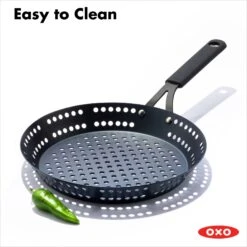 OXO Obsidian Carbon Steel 12" BBQ Frypan With Silicone Sleeve -Cutlery Shop cc005104 001 8