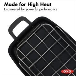 OXO Obsidian Carbon Steel Roaster With Rack -Cutlery Shop cc005106 001 6