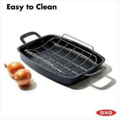 OXO Obsidian Carbon Steel Roaster With Rack -Cutlery Shop cc005106 001 8
