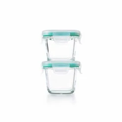 4 Piece Smart Seal Glass Mini Square Container Set