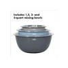 3-Piece Stainless Steel Mixing Bowl Set - Blue/Gray