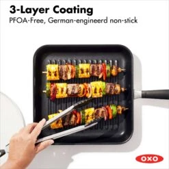 Non-Stick 11-Inch Grill Pan -Cutlery Shop oxo 11insqugrill nonstick 1